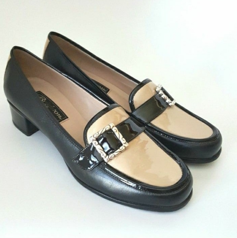 EUC*Brighton Adele black spectator loafers*SZ 7